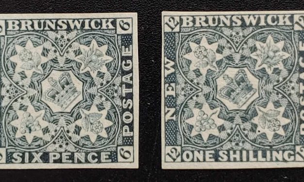 New Brunswick #2R, 4R VF 1851 6d & 1/- Reprint duo, ex Lyman