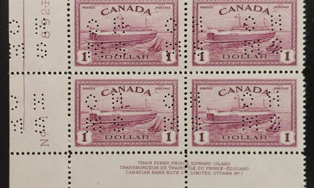 Canada #O10-273 VF 2 NH LL 1946 $1 Pl 1 4-hole Perf OHMS Blk