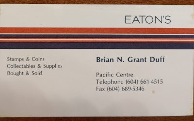 1990: Began operating Eaton’s Stamp and Coin department 