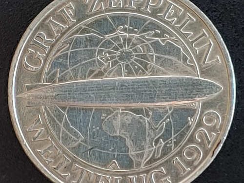 Germany XF 1930A Zeppelin Silver 3 Reichsmark
