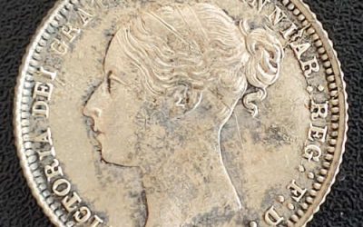 G.B. BU 1871 Queen Victoria Die 13 Silver 6 Pence