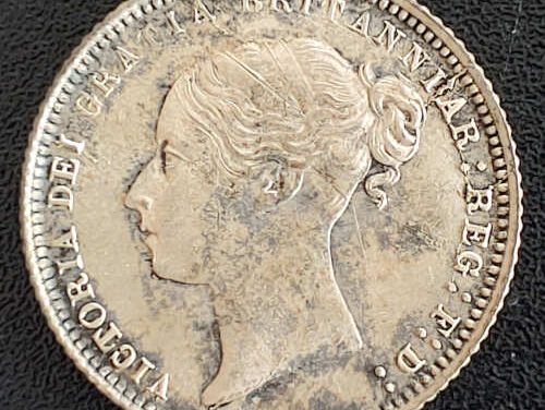 G.B. BU 1871 Queen Victoria Die 13 Silver 6 Pence