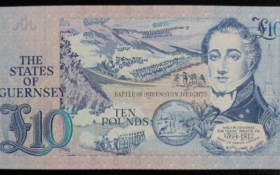 Guernsey Un 1980/89 Isaac Brock 10 Pounds Banknote