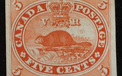 Canada #15P VF 1867 5c Vermilion Plate Proof on india paper