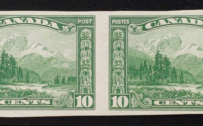 Canada #155a VFNH 1928 10c Mt Hurd Imperf Pair