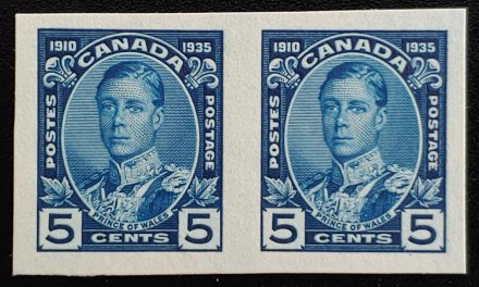 Canada #214P VF 1935 5c Prince of Wales Plate Proof Pair