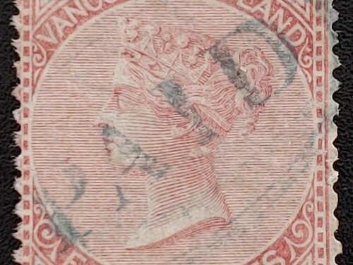 Vancouver Island #5 Blue Paid Oval Used 1865 5c