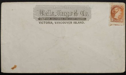 Wells Fargo Unu 3c SQ Victoria, V.I. Cover, ex Carr