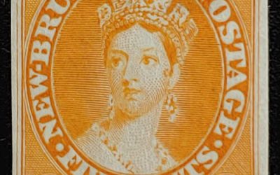 New Brunswick #8TC VF 1860 5c Orange Trial Colour Plate Proof