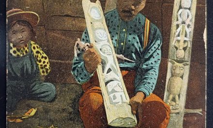 Totem Pole Maker 28 Aug 1907 1c Selige colour Postcard to U.S.