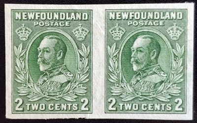 Newfoundland #186iii VF Unu 1932/37 2c Imperforate Pair