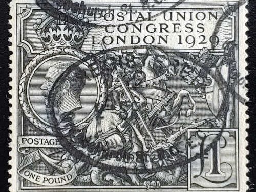 G.B. #209 Used 1929 George V P.U.C. Pound
