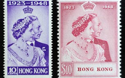 Hong Kong #178-9 VF Mint 1948 Royal Silver Wedding Set