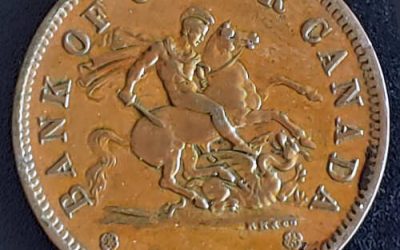 Province of Canada #PC-6C1 Unc 1854 Plain 4 Penny Token