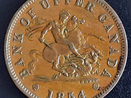 Province of Canada #PC-6C1 Unc 1854 Plain 4 Penny Token