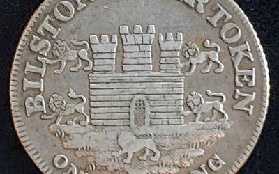G.B. VF 1811 Bilston 1/- Rushbury and Woolley Silver Token