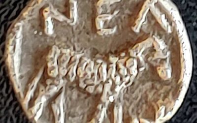 Greek 400 BC Troas Neandria .56g Silver Obol w/ Apollo etc