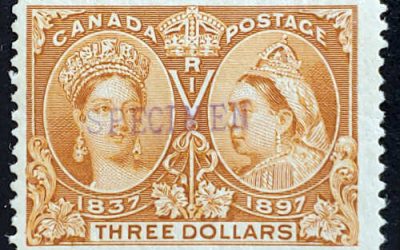 Canada #63S Fine Unused 1897 Specimen $3 Jubilee