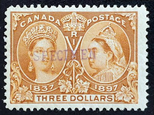 Canada #63S Fine Unused 1897 Specimen $3 Jubilee