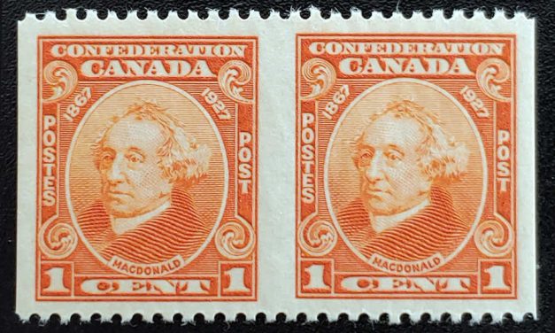 Canada #141b VFNH 1927 1c Perf by Imperf Pair, 250 made