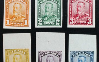 Canada #149P-154P VF 1928 George V Plate Proofs (6)