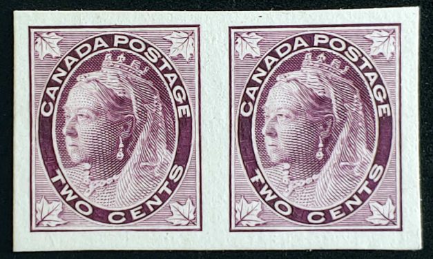 Canada #68P VF 1897 2c Plate Proof Pair, 667 made