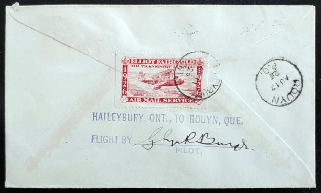 Elliot Fairchild #CL10b 11 Aug 1926 27c Pilot-signed Dot Variety FFC