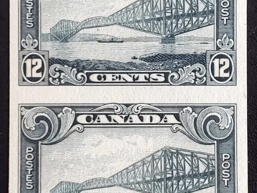 Canada #156a VFNH 1929 12c Imperforate Pair, 250 made