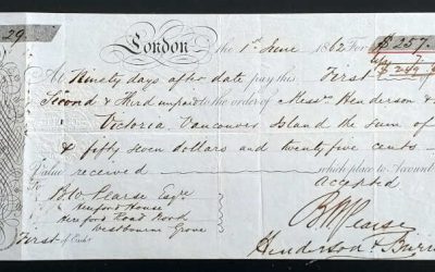 Benjamin William Pearse signed 1 Jun 1862 $257 Bill of Exchange