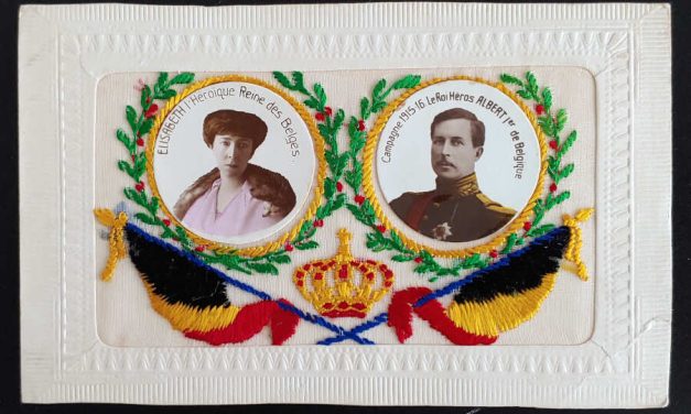 Belgium Unu embroidered Silk Royalty Patriotic Postcard
