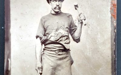 Blacksmith Tintype Occupational Photo, usual flaws