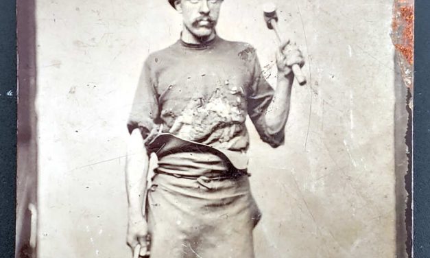 Blacksmith Tintype Occupational Photo, usual flaws