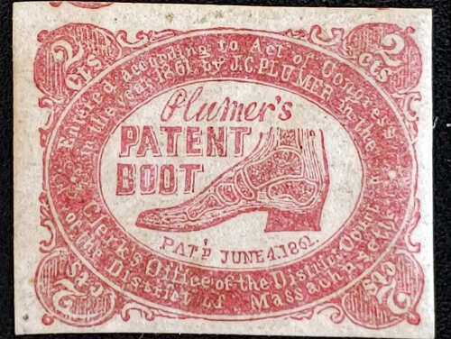 Massachusetts Mint Plumer’s Patent Boot 2c Revenue