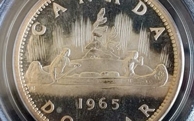 Canada PCGS PL66 1965 Large Beads Heavy Cameo QEII Silver $1