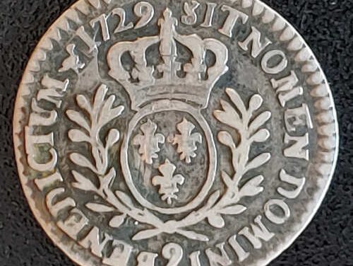 France 1729 Rennes Silver Louis IV 1/20 Ecu