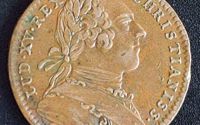 Colonies Francaises De L’ Amerique VF+ 1751 Louis XV Copper Jeton