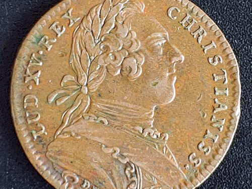 Colonies Francaises De L’ Amerique VF+ 1751 Louis XV Copper Jeton