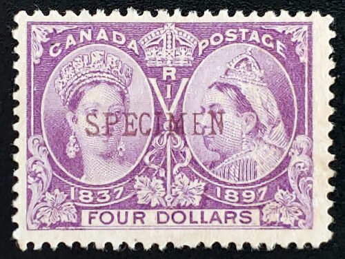 Canada #64S Fine Unused 1897 Specimen $4 Jubilee