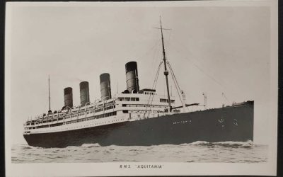 R.M.S. Aquitania Unused Real Photo Postcard