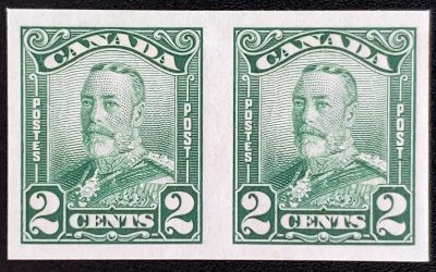 Canada #150a VFNH 1928 2c George V Imperf Pair, 250 made