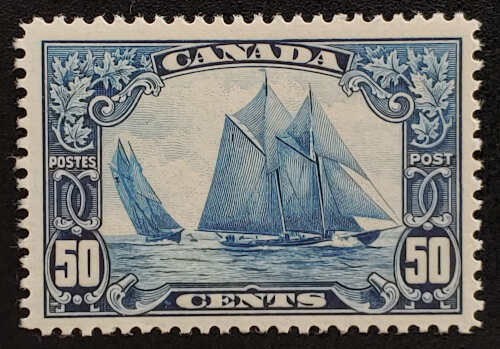 Canada #158 F/VF Never Hinged 1929 50c Bluenose