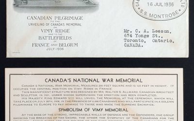 Canada #211 16 Jul 1936 S.S. Montrose 1c Vimy Ridge Cover