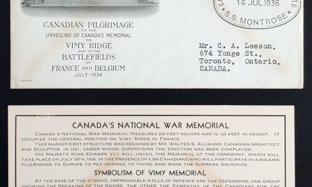 Canada #211 16 Jul 1936 S.S. Montrose 1c Vimy Ridge Cover