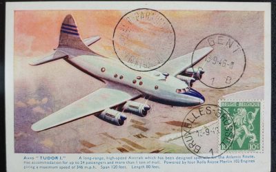Belgium 13 Sep 1046 Avro Tudor First Flight Postcard