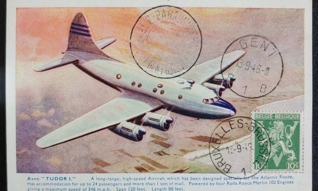 Belgium 13 Sep 1046 Avro Tudor First Flight Postcard