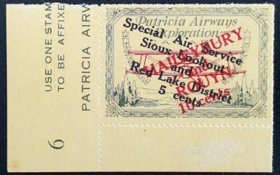 Patricia Airways #CL28 VF Mint LL 1926 5c on 10c