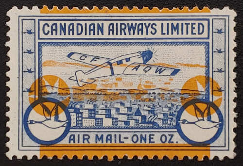 Canadian Airways #CL51e Fine+ Mint 1932 10c Shift Variety