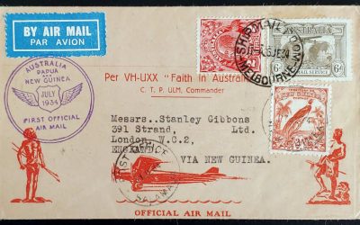 Australia, New Guinea 26 Jun 31 Jul 1934 mixed franked Gibbons FFC
