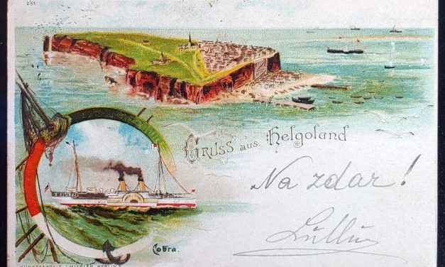Heligoland 27 Aug 1897 5pf S.S. Cobra Paquebot Postcard to Bohemia
