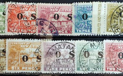 New Guinea #O1-O9 1925/29 Official Set w/ 6d shade (10)